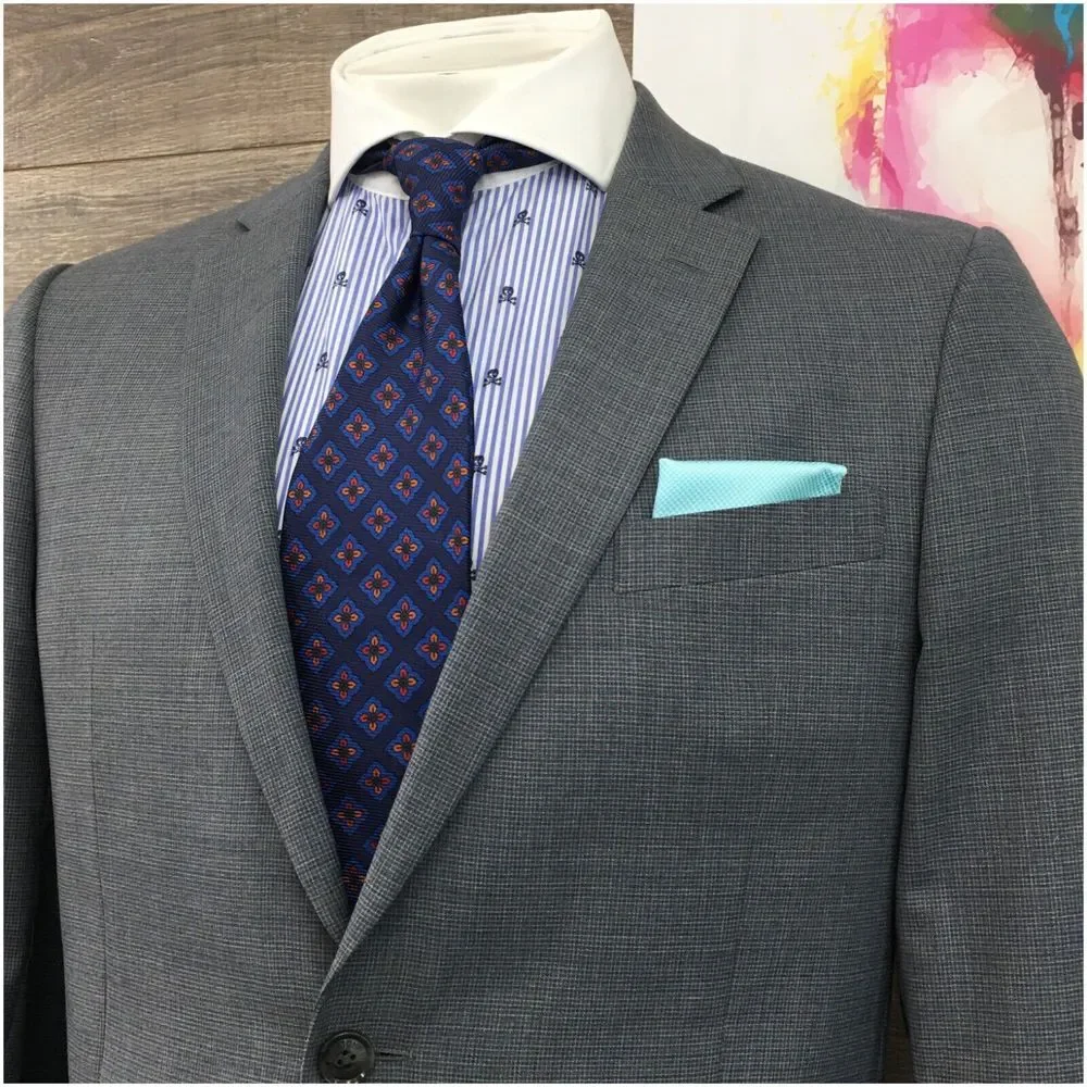 TOMMY HILFIGER Mens Suit 2 Piece Set Size‎ 42L Jacket Blazer Pants Wool Casual